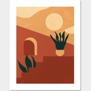 Boho Terracotta Artwork Print, Desert Home Posters and Art